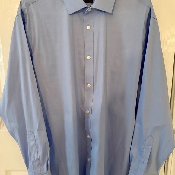 Tommy Hilfiger Light Blue Dress THFLEX Collar Athletic Fit Stretch 17 32/33 - Picture 1 of 3